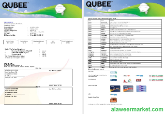 PAKISTAN QUBEE business utility bill Word and PDF template